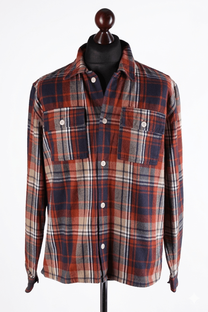 Wood Wood Wood Wood Franco Plaid Flannel Men's Shirt Size US L / EU 52-54 / 3 - 1 Thumbnail