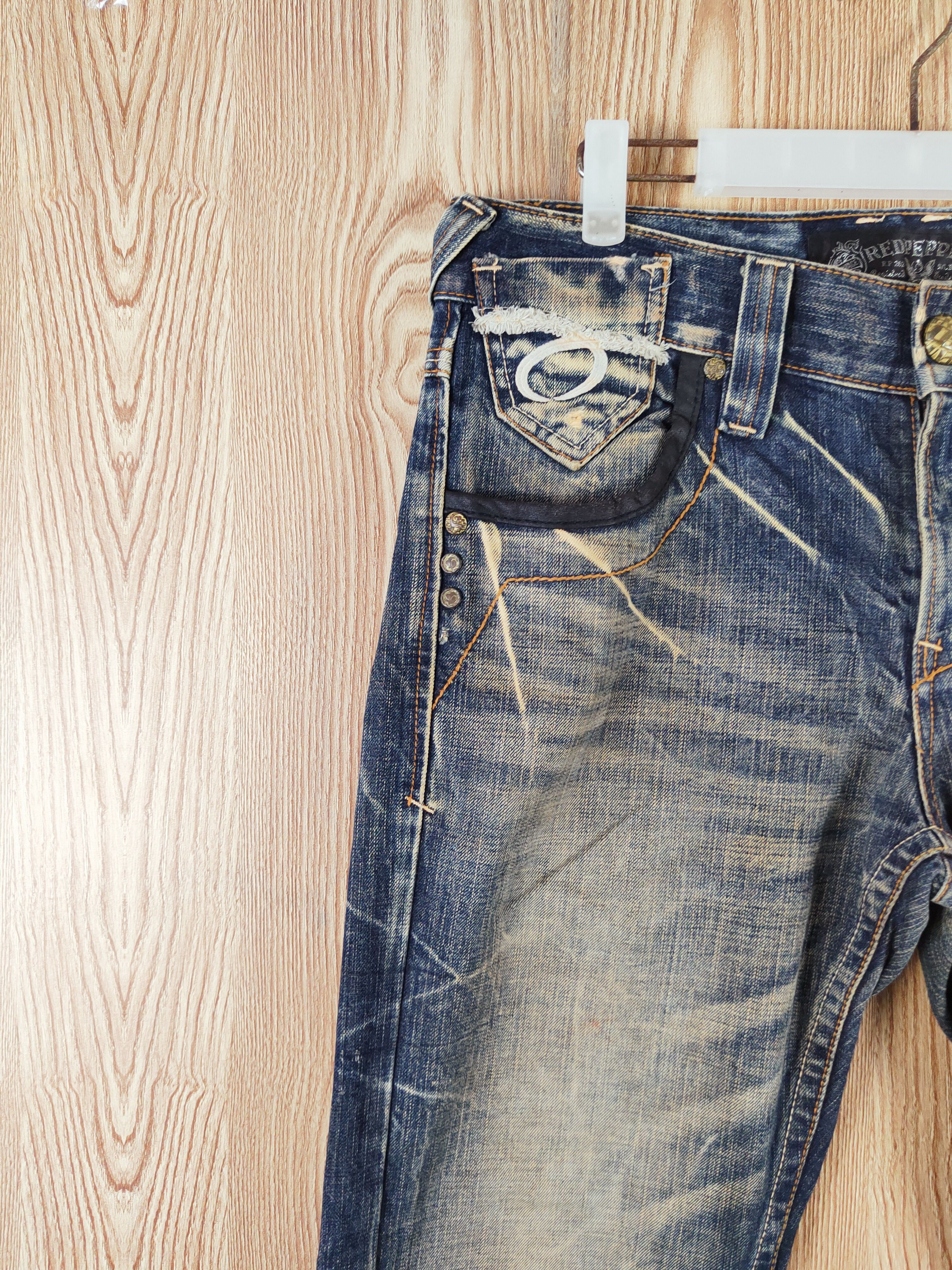 Japanese Brand Red Pepper Dark Blue Distressed Ripped Jeans #W381 Size US 32 / EU 48 - 3 Thumbnail