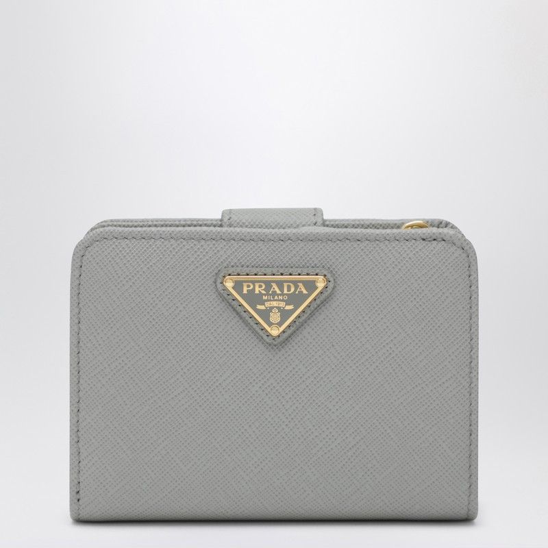 Prada Prada Small Light Grey Saffiano Wallet Size ONE SIZE - 1 Thumbnail