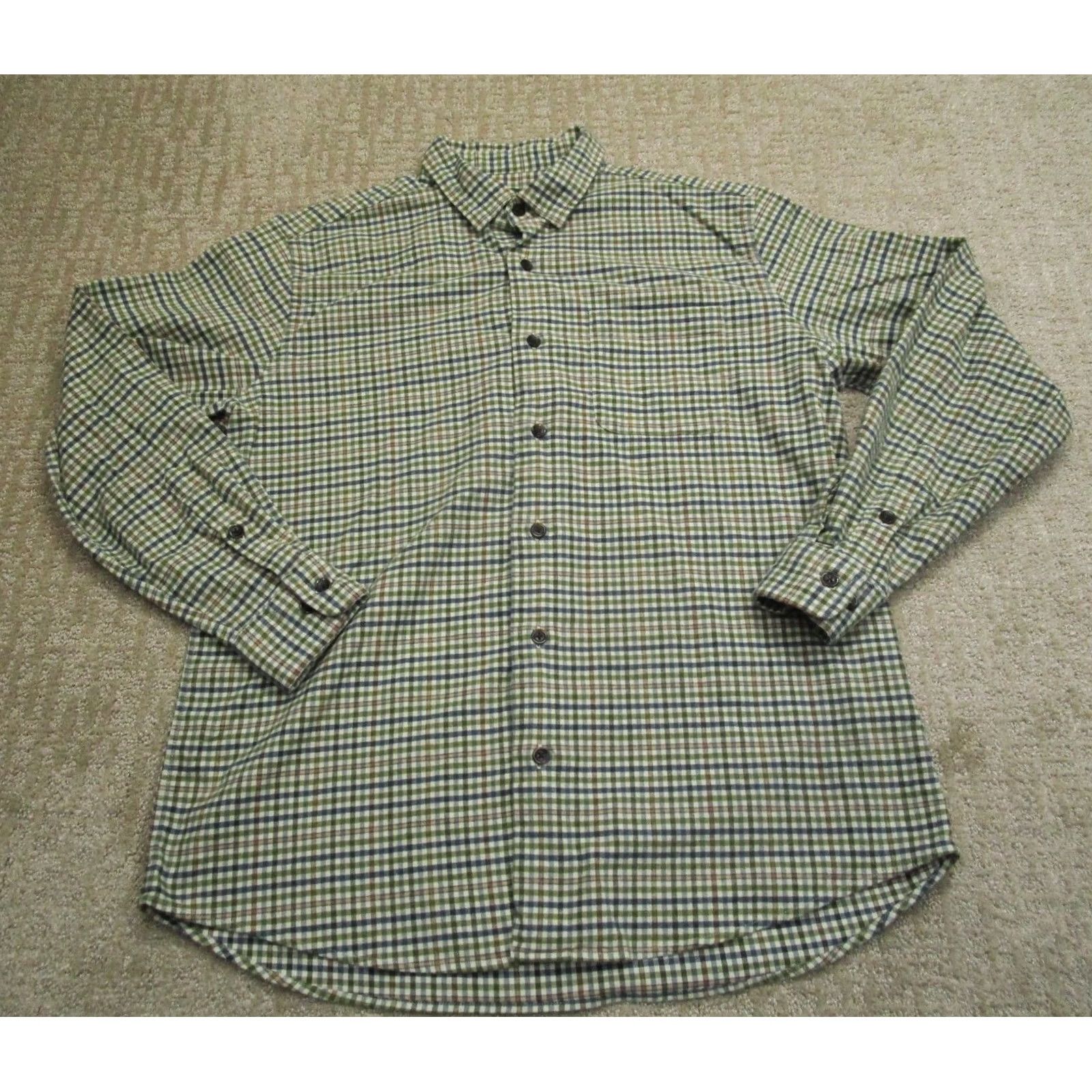 Orvis Orvis Men Large Green Gingham Check Flannel Wool Blend Long Sleeve Button Down Shirt Size US L / EU 52-54 / 3 - 2 Thumbnail