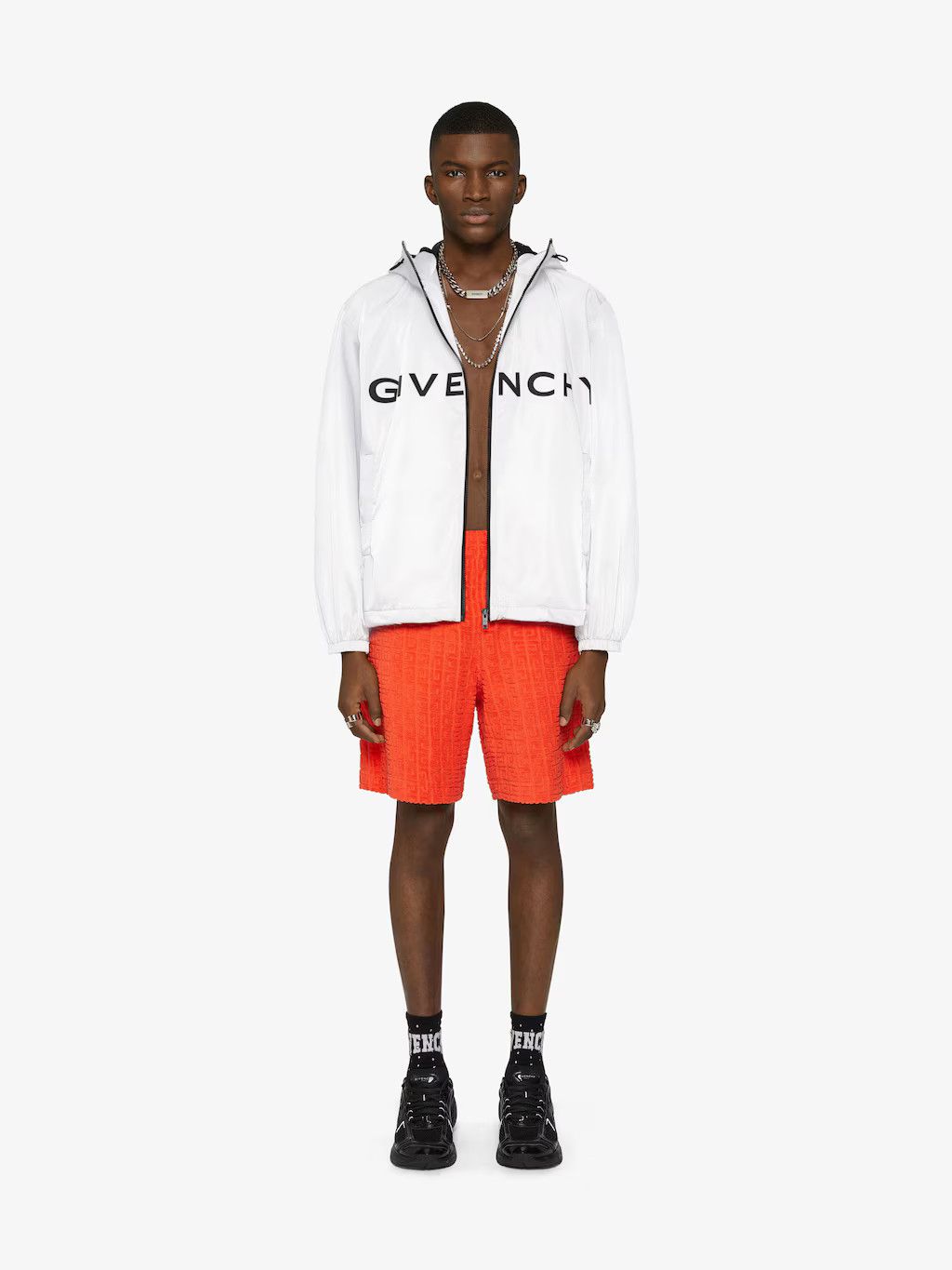 Givenchy o1srvl11e0725 Windbreaker in Technical Fabric in White Size US M / EU 48-50 / 2 - 2 Thumbnail