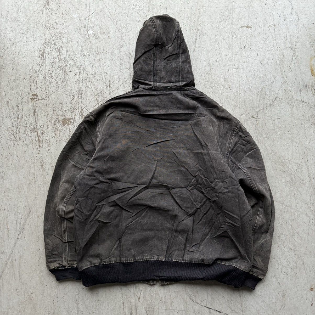 Carhartt × Vintage Vintage Carhartt Black Faded Distressed Jacket Hoodie Size US XXL / EU 58 / 5 - 3 Thumbnail
