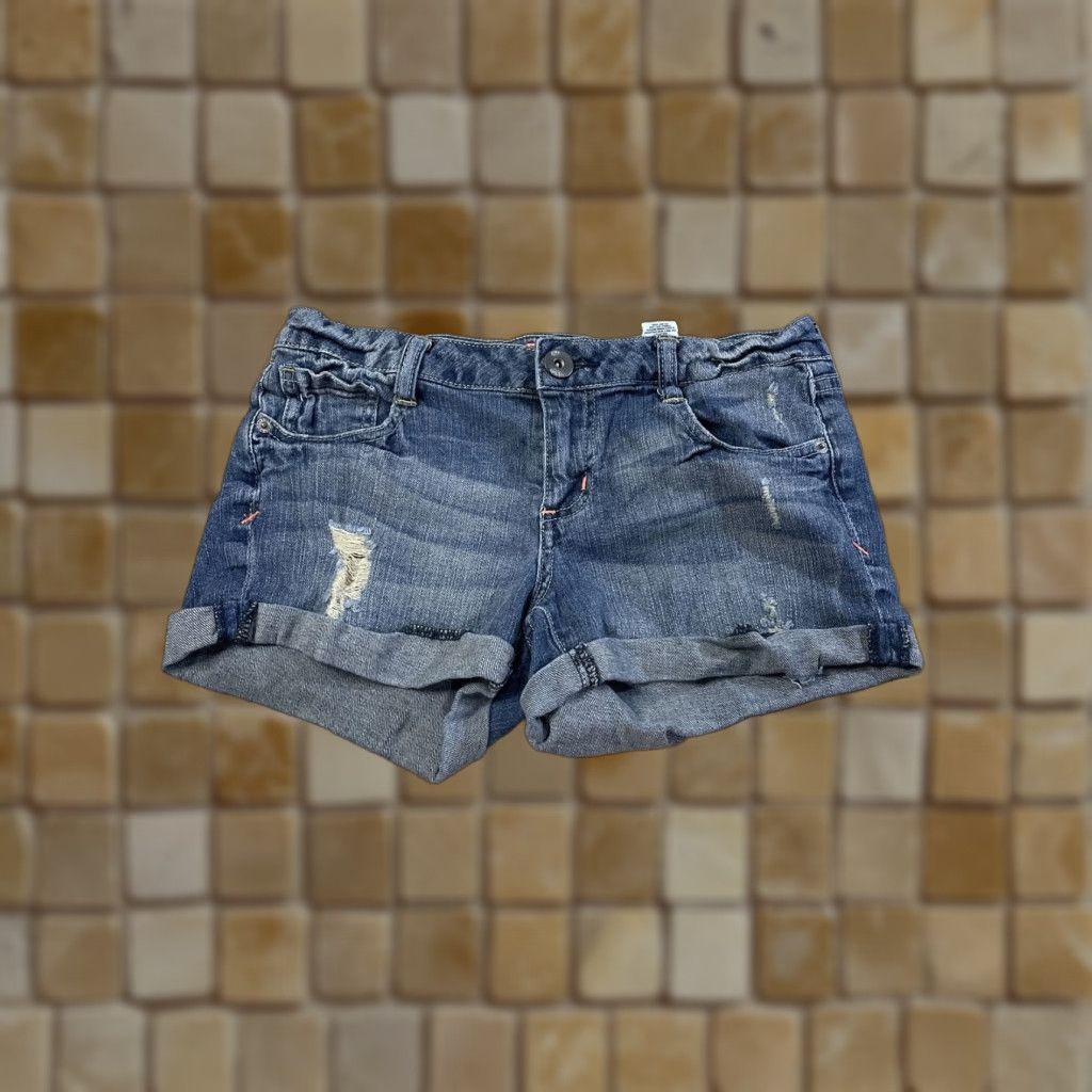 Vintage AriZona Denim Shorts Cuffed Hem 5-Pocket Boyfriend Juniors Size 5 Blue Summer Womens Size 27" / US 4 / IT 40 - 1 Thumbnail