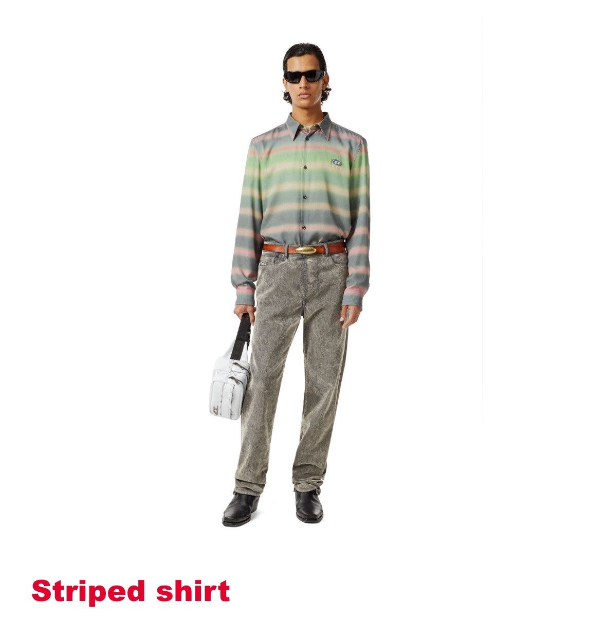 Diesel Diesel Avan-Garde Striped Shirt 100% Lyocell Size US L / EU 52-54 / 3 - 2 Thumbnail