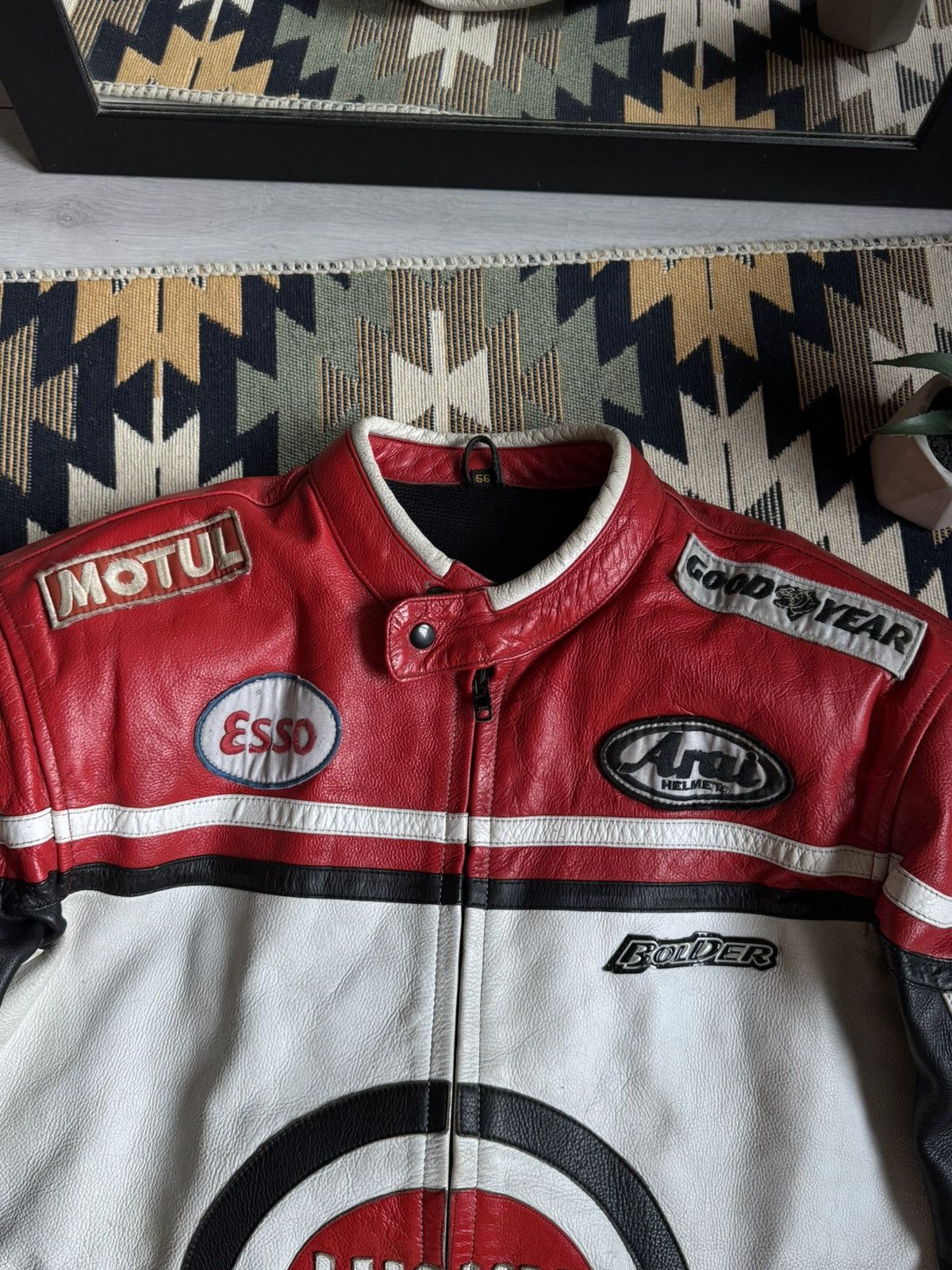 Vintage Vintage 90’s Lucky Strike Big Logo Racing Leather Jacket Size US L / EU 52-54 / 3 - 7 Thumbnail