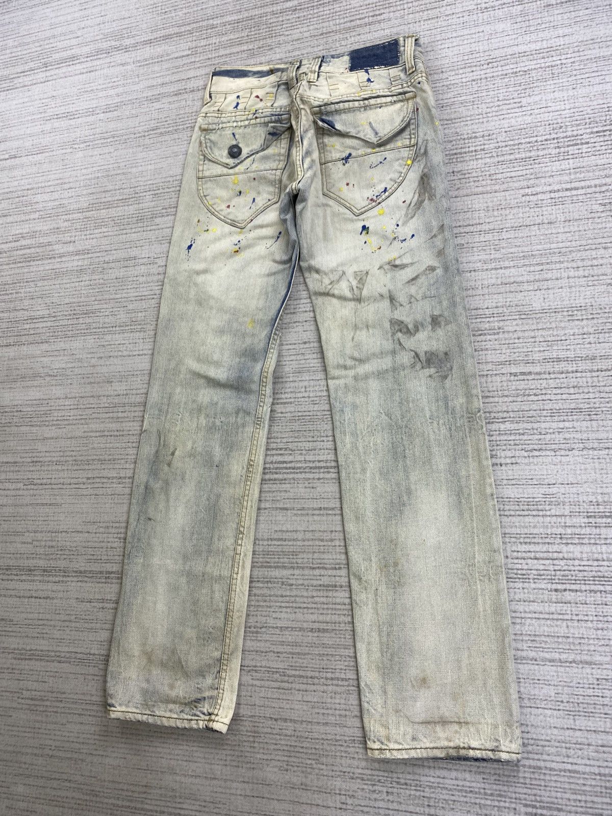 If Six Was Nine 🔥Vtg A Nameless Brand Splatter Paint Distressed Denim Jeans Size US 28 / EU 44 - 9 Thumbnail