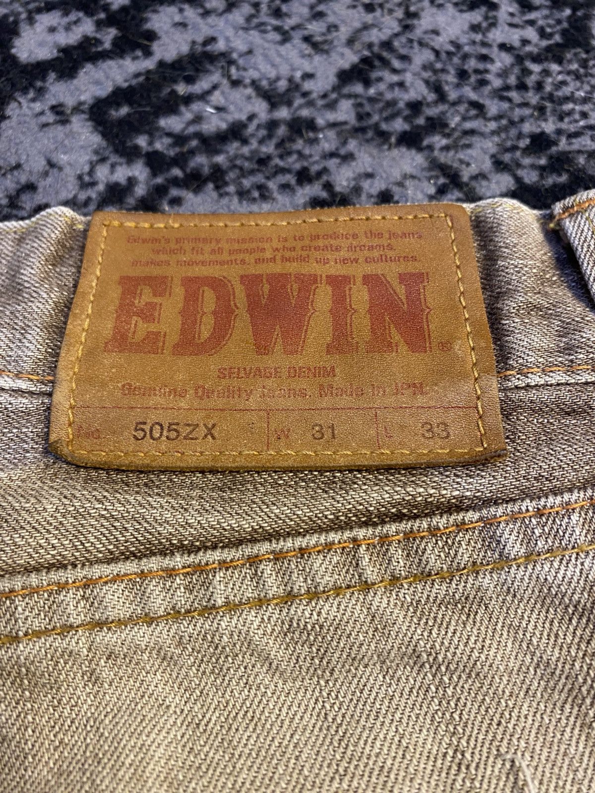 Edwin Edwin 505zx Light Brown Wash Selvedge Denim 🔥 Size US 31 - 2 Thumbnail