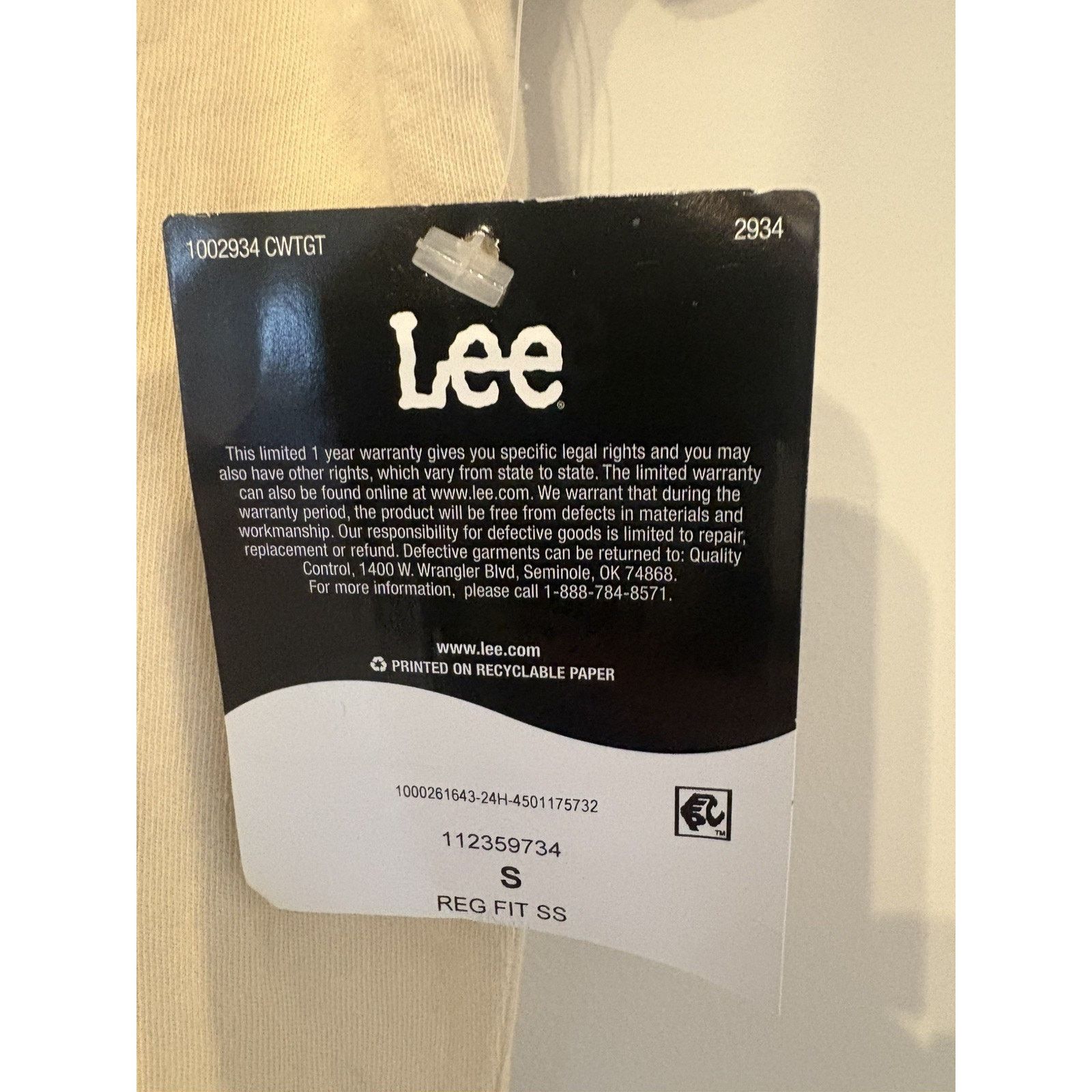 Lee Billy Joel T-Shirt Tee Shirt Lee Classic Fit Size S Size US S / EU 44-46 / 1 - 6 Thumbnail