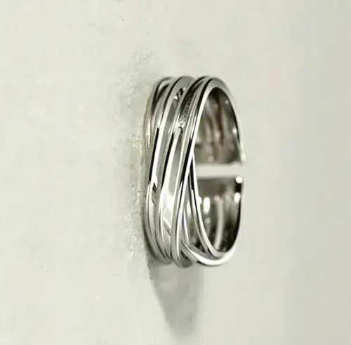 Designer × Japanese Brand Adjustable Punkrock Shiny Tiny Bird Nest Silver Ring Size ONE SIZE - 3 Thumbnail