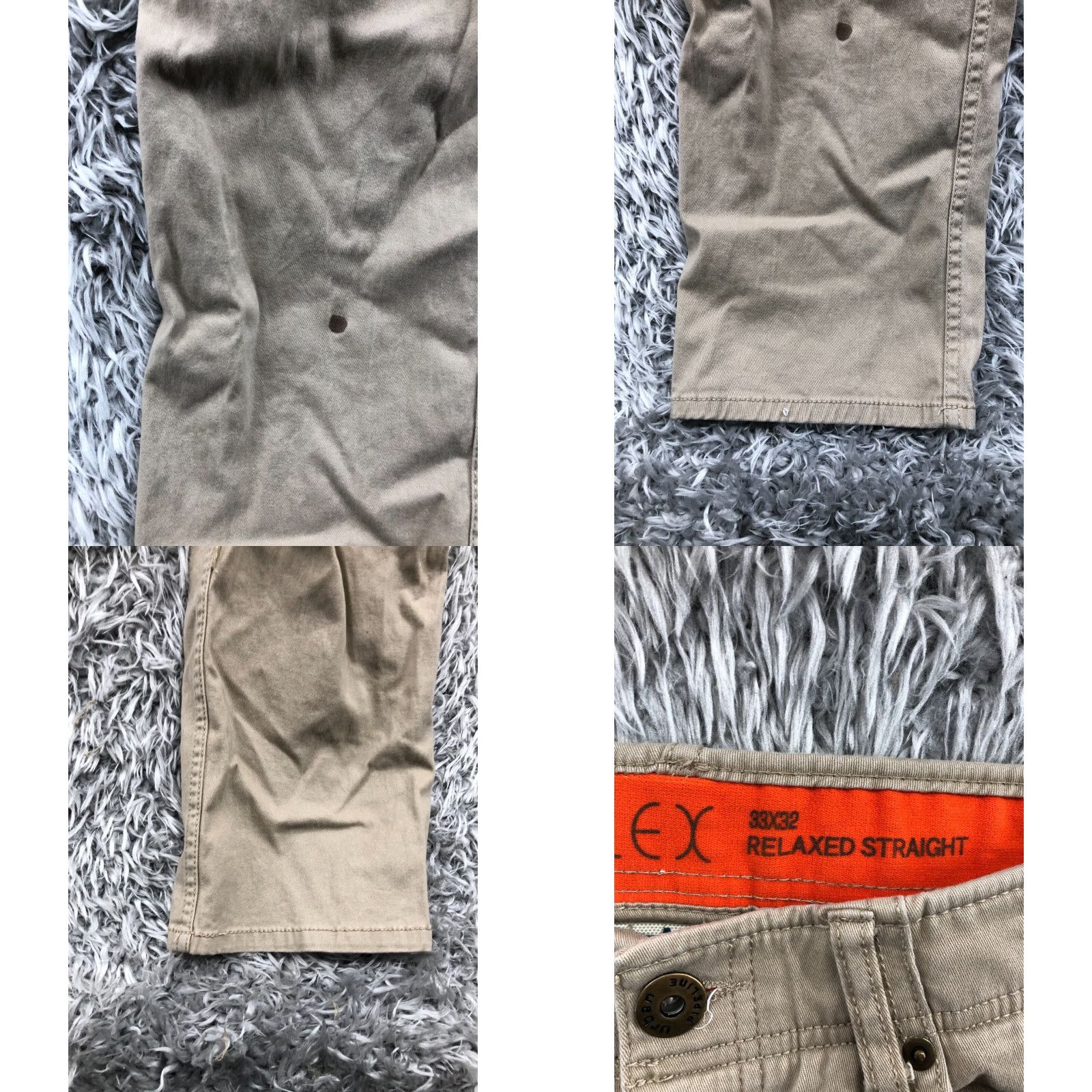 Vintage Urban Pipeline Relaxed Straight Chino Pants 33x32 Mens Beige Medium Wash Size US 33 - 8 Thumbnail