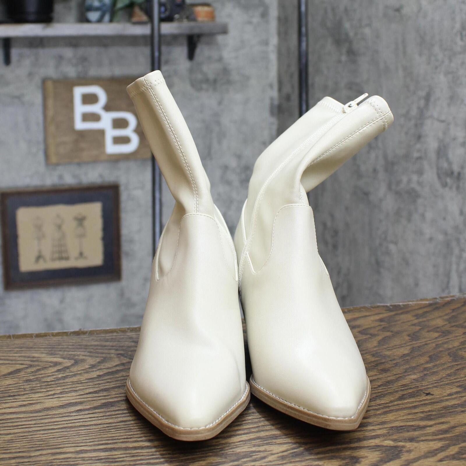 Designer Universal Thread Aubree Ankle Boots 88375051 Off White 9M Size US 9 / IT 39 - 3 Thumbnail