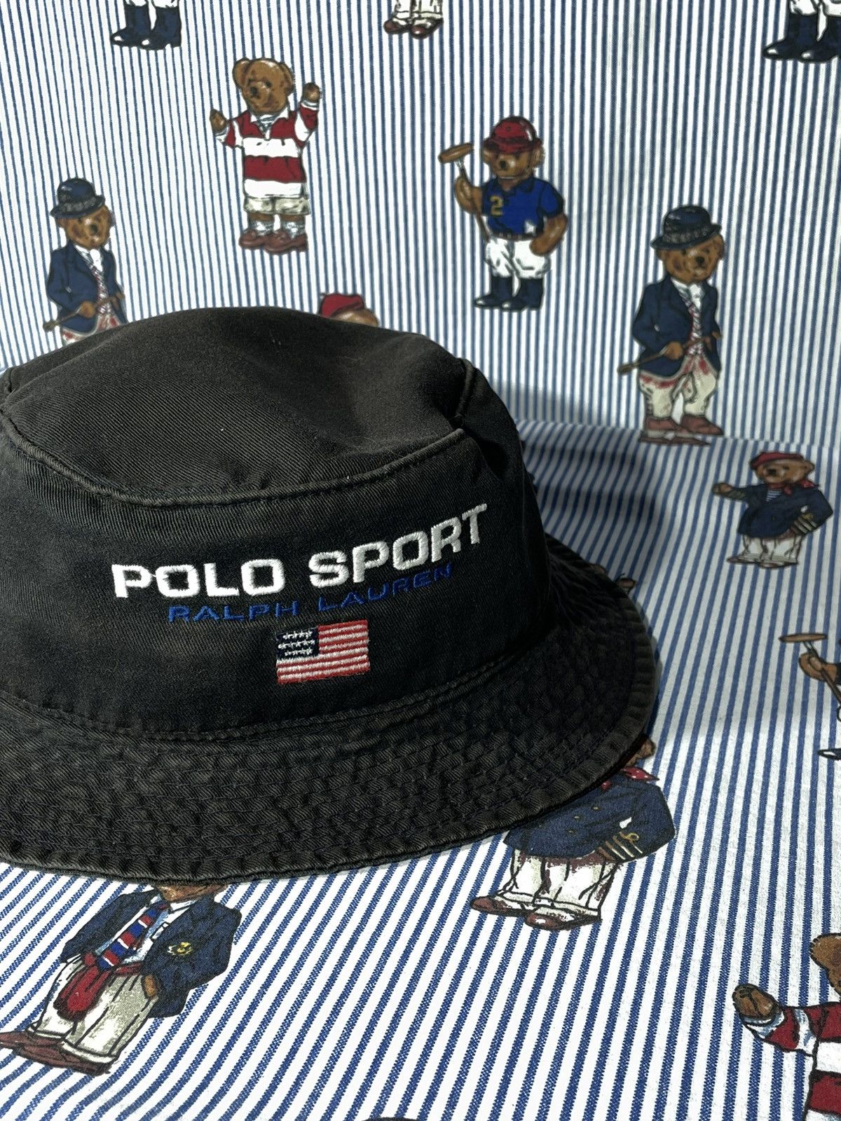 Polo Ralph Lauren × RRL Ralph Lauren × Ralph Lauren Bucket Polo Sport Spell Out OG Vintage Size ONE SIZE - 12 Thumbnail