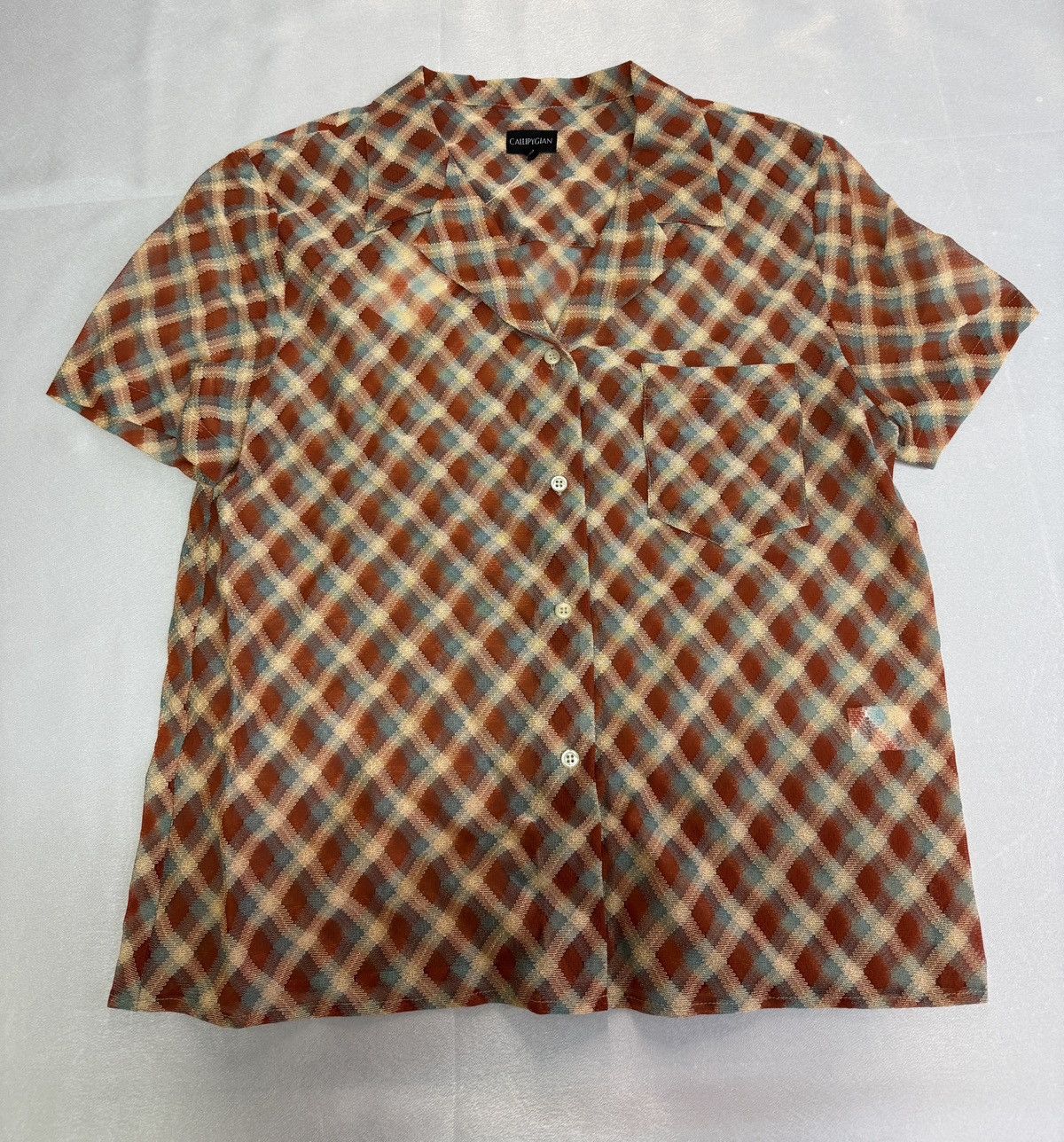 Other Rust Teal Plaid Camp Collar Shirt – Brand New Size US M / EU 48-50 / 2 - 1 Thumbnail