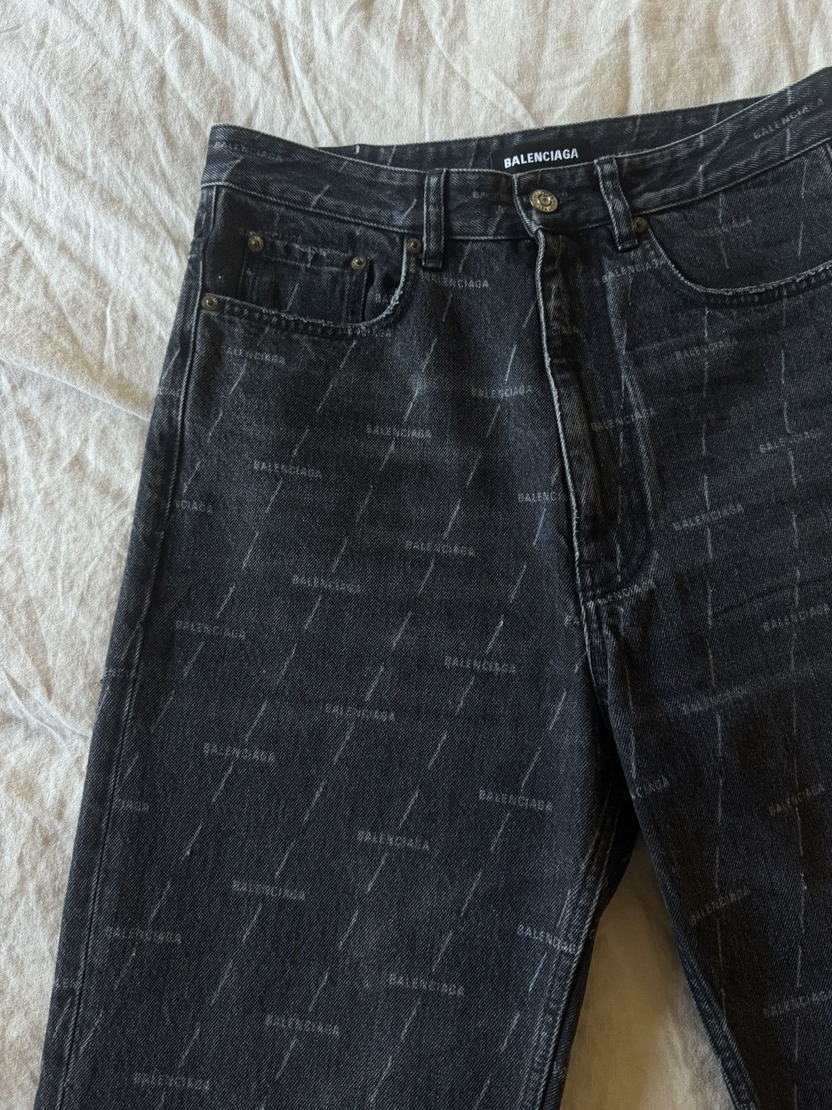 Balenciaga Balenciaga Allover Logo Denim Jeans Size US 30 / EU 46 - 3 Thumbnail