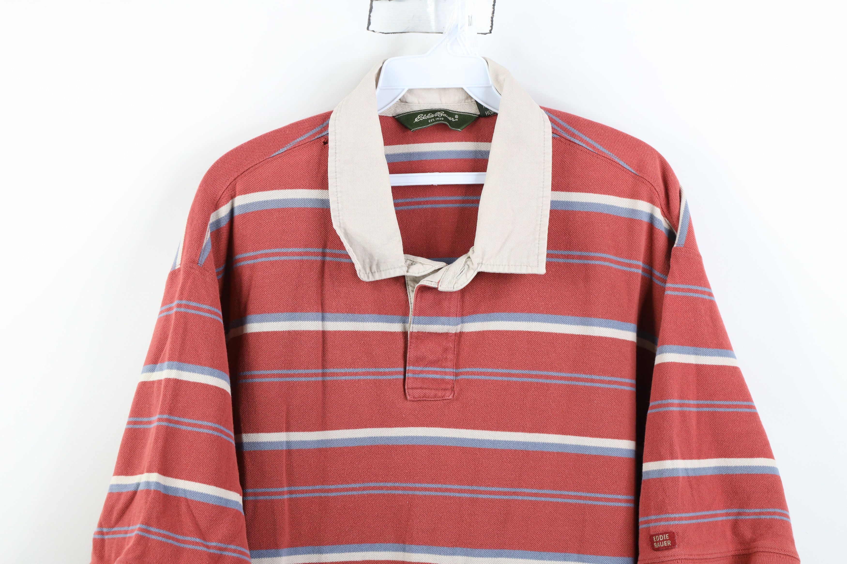 Eddie Bauer Vintage Eddie Bauer Striped Short Sleeve Rugby Polo Shirt Size US XXL / EU 58 / 5 - 2 Thumbnail