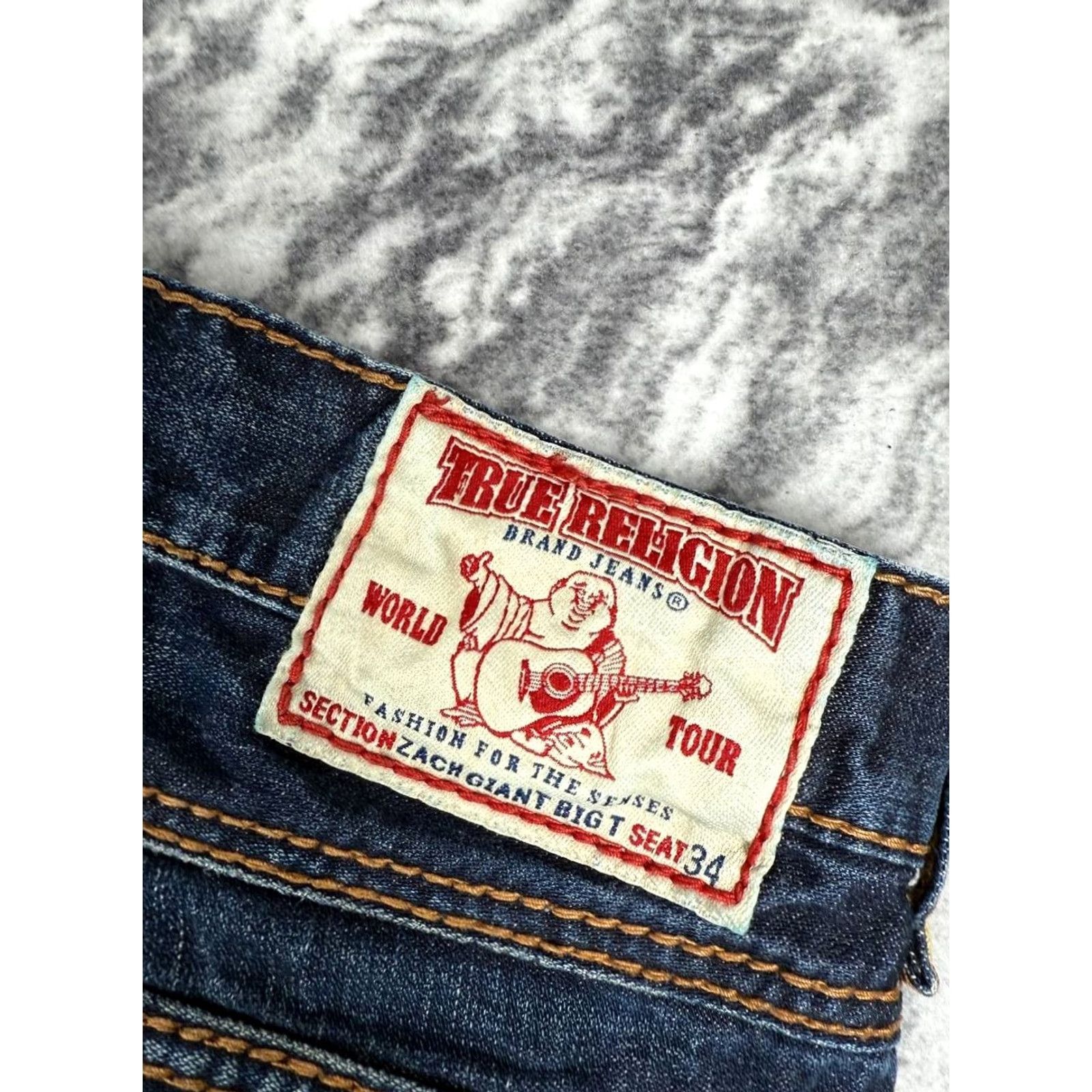 True Religion VINTAGE True Religion Denim Jeans Men Size 38 Blue Baggy 5-Pocket Design Cotton Straight Jeans World Tour Size US 38 / EU 54 - 4 Thumbnail