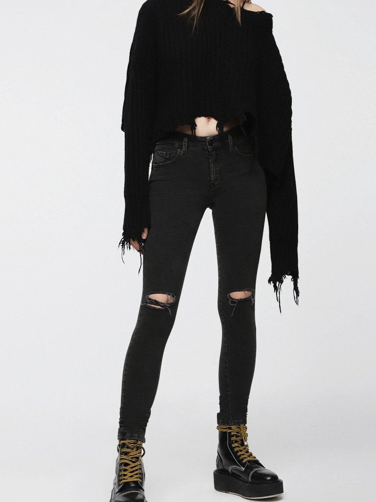 Diesel × Vintage NEW Diesel SLANDY W27 L34 black skinny Tumblr opium w28 L32 Size 27" / US 4 / IT 40 - 4 Thumbnail
