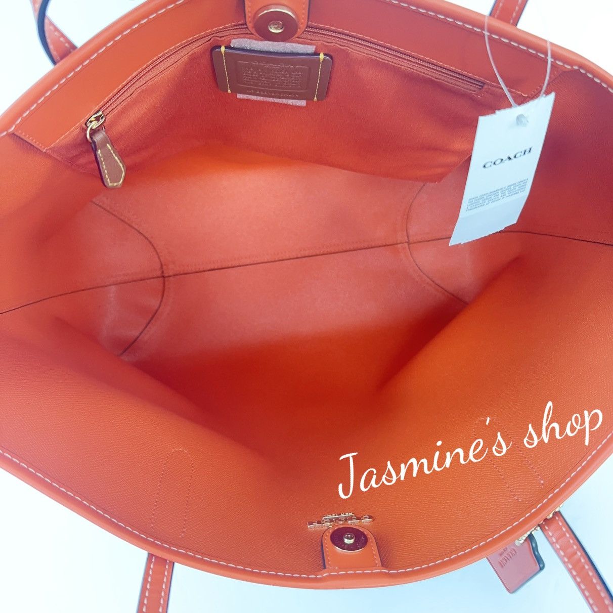 Coach NWT Coach City Tote Bag In Signature With Orange Print CAL74 Size ONE SIZE - 8 Thumbnail