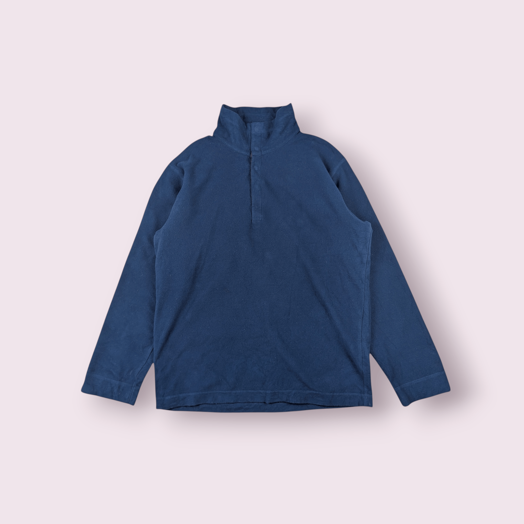 Uniqlo 90's UNIQLO Blue Blank Plain Jumper Fleece Sweatshirt Size US M / EU 48-50 / 2 - 2 Thumbnail