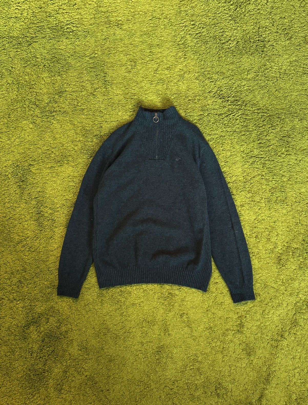 Barbour × Designer Barbour 100% wool knit logo sweater 1/3 zip Size US XL / EU 56 / 4 - 2 Thumbnail