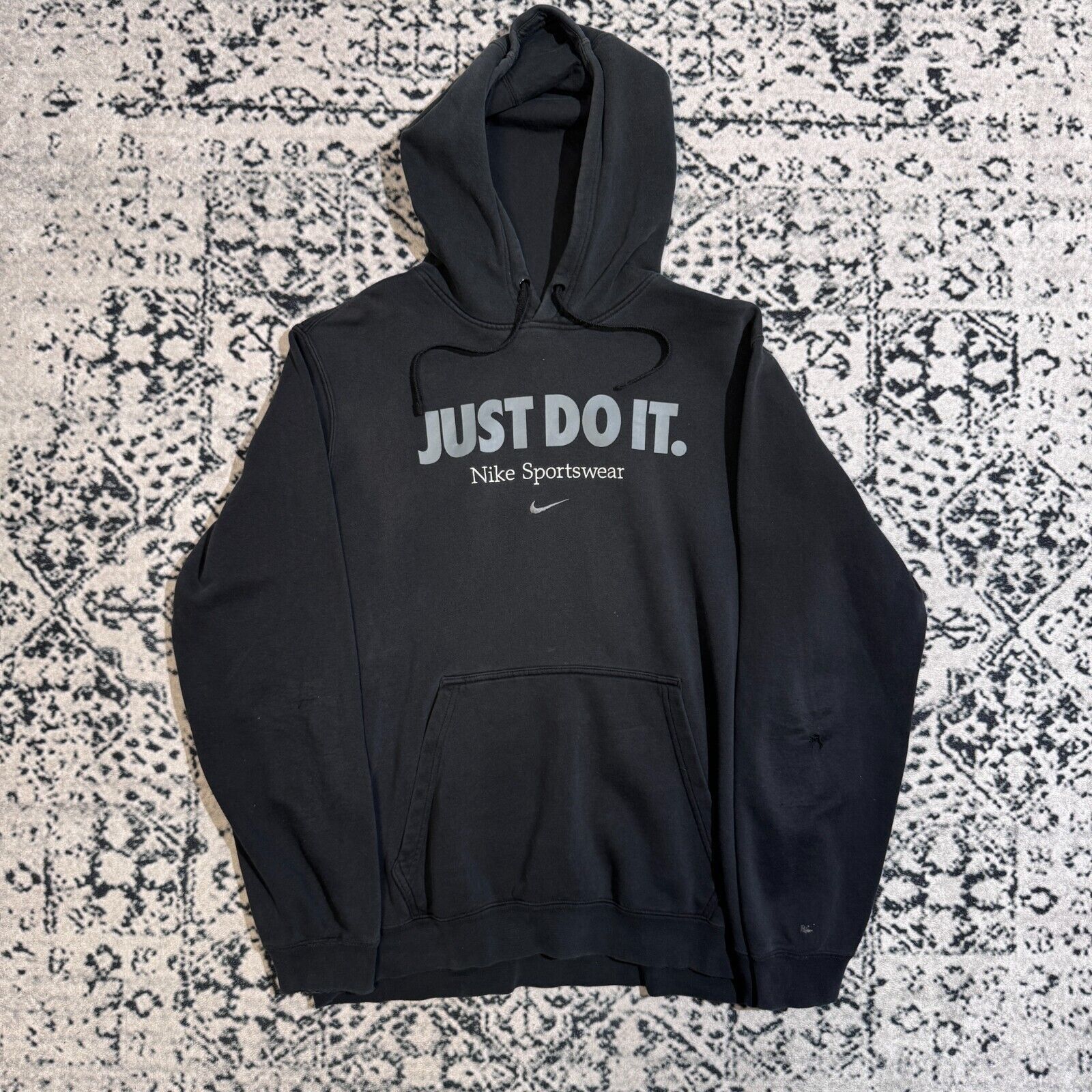 Nike × Vintage Vintage Nike Black Cotton Hoodie Size L Y2K 90s swoosh Size US L / EU 52-54 / 3 - 1 Thumbnail