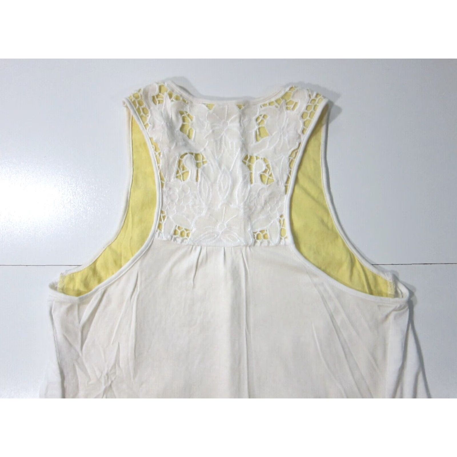 Vintage Akemi + Kin Ivory Yellow Embroidered Soft Cotton Sleeveless Tank Blouse Top XS Size XS / US 0-2 / IT 36-38 - 5 Thumbnail