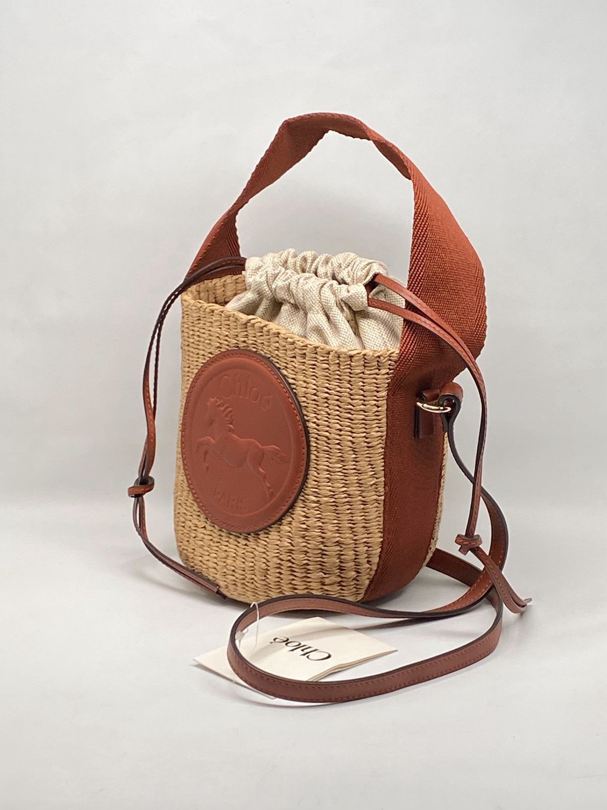 Chloe Chloe Beige Small Horse Medal Basket Bag Size ONE SIZE - 7 Thumbnail