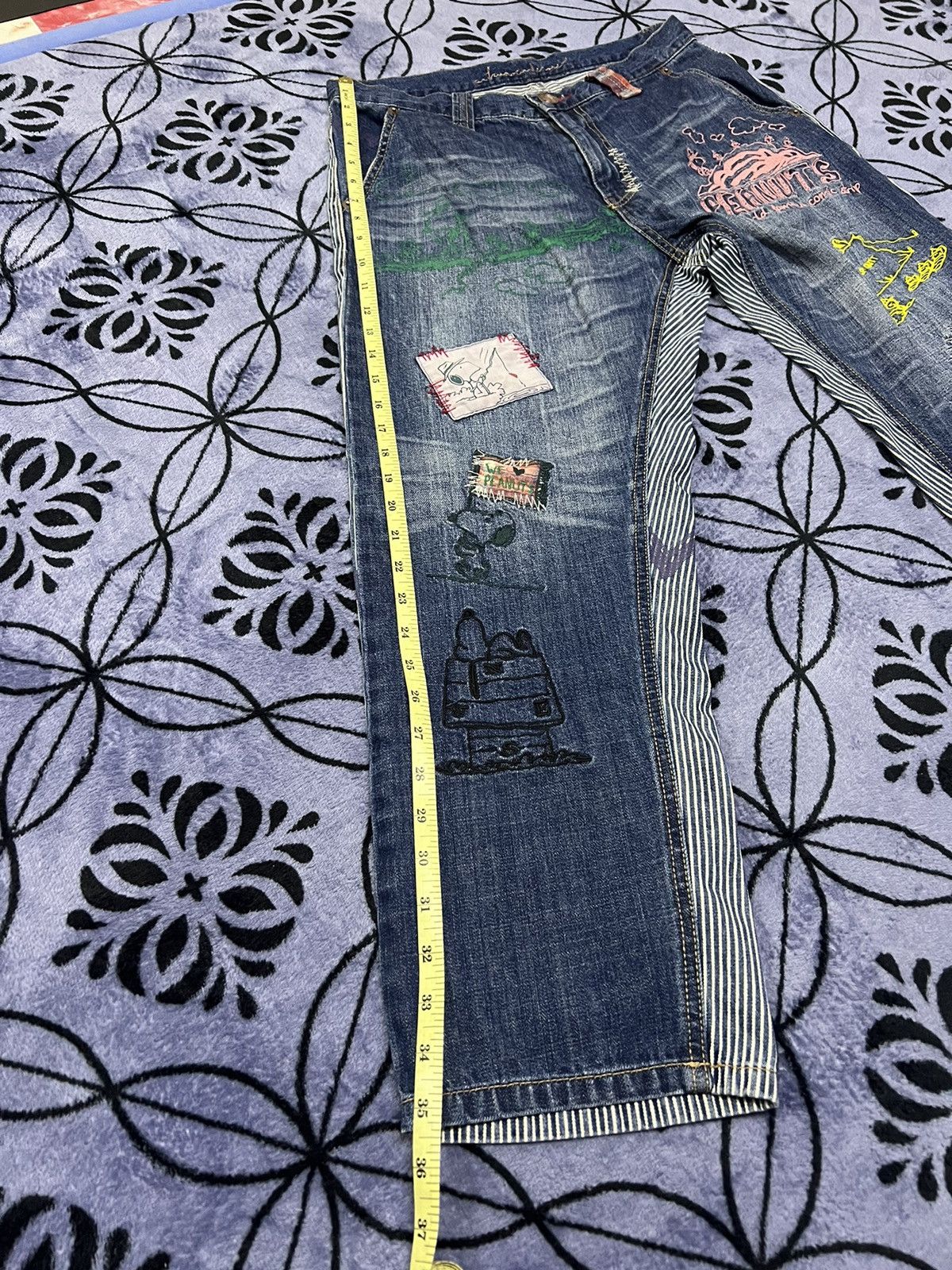 Peanuts × Vintage PEANUTS - Patchwork jeans Size 30" / US 8 / IT 44 - 19 Thumbnail