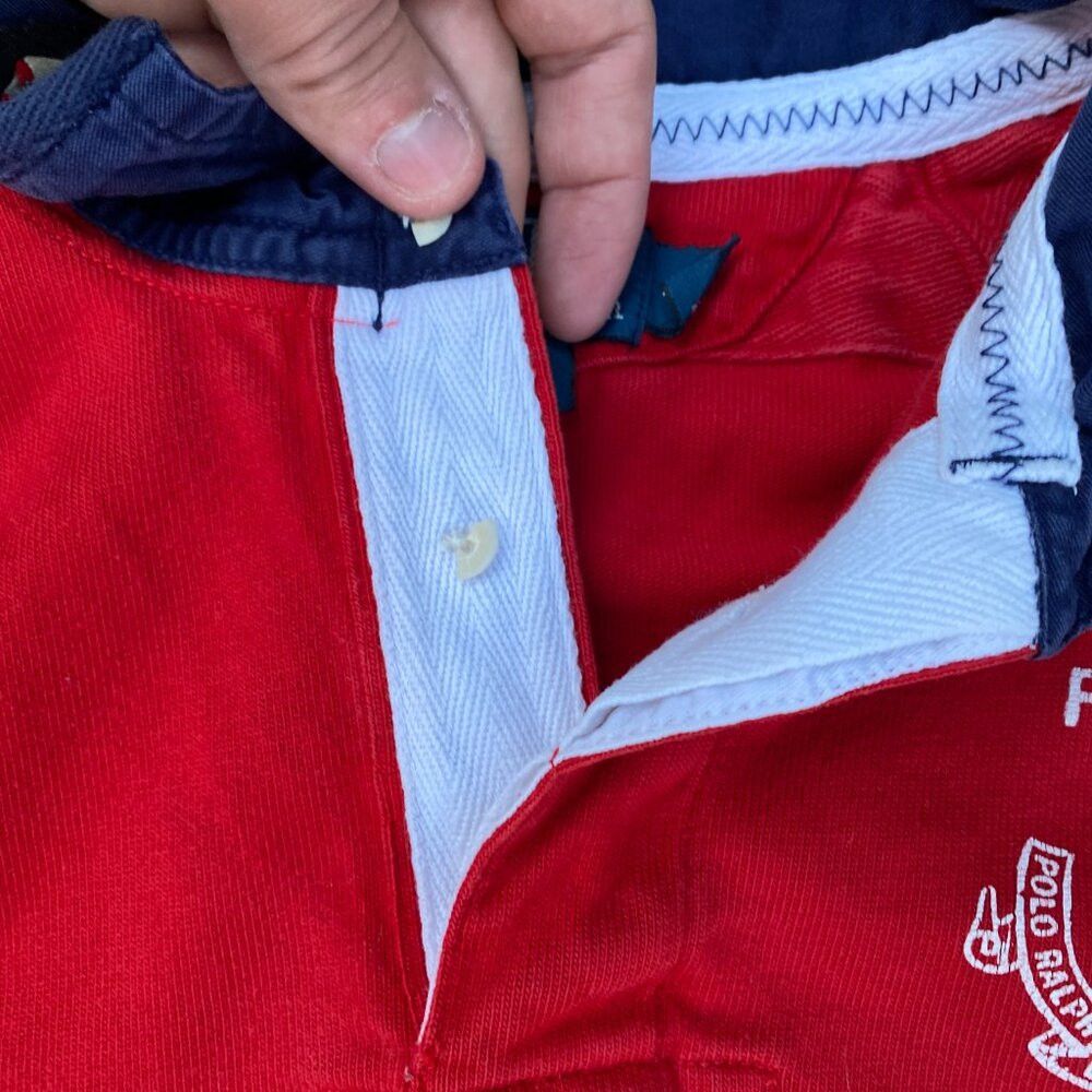 Polo Ralph Lauren Polo Ralph Lauren Marine Supply Co Rugby Shirt Large Red St Size US L / EU 52-54 / 3 - 7 Thumbnail