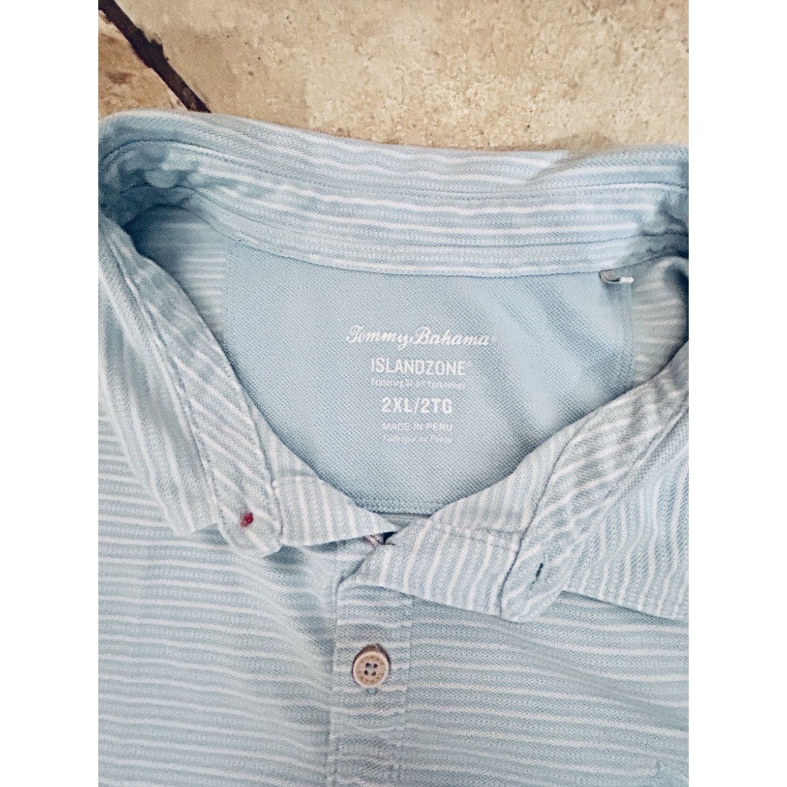 Tommy Bahama tommy bahama island zone polo 2xl Blue Stripe Pima Cotton Size US XXL / EU 58 / 5 - 4 Thumbnail