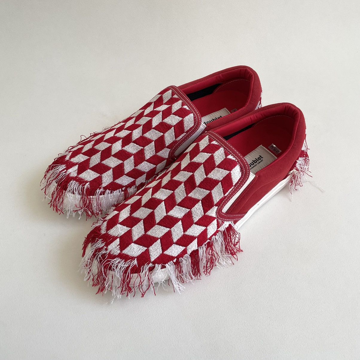 Doublet Tasseled Woven Check Slip On Sneakers Size US 8 / EU 41 - 4 Thumbnail