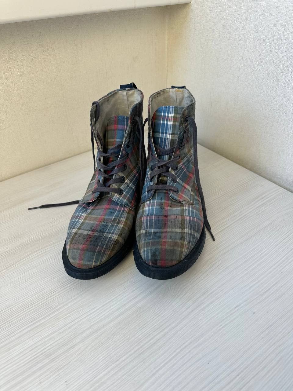 Dr. Martens Dr. Martens 1460 Tartan Plaid Fabric Ankle Combat Boot Size US 6 / EU 39 - 2 Thumbnail