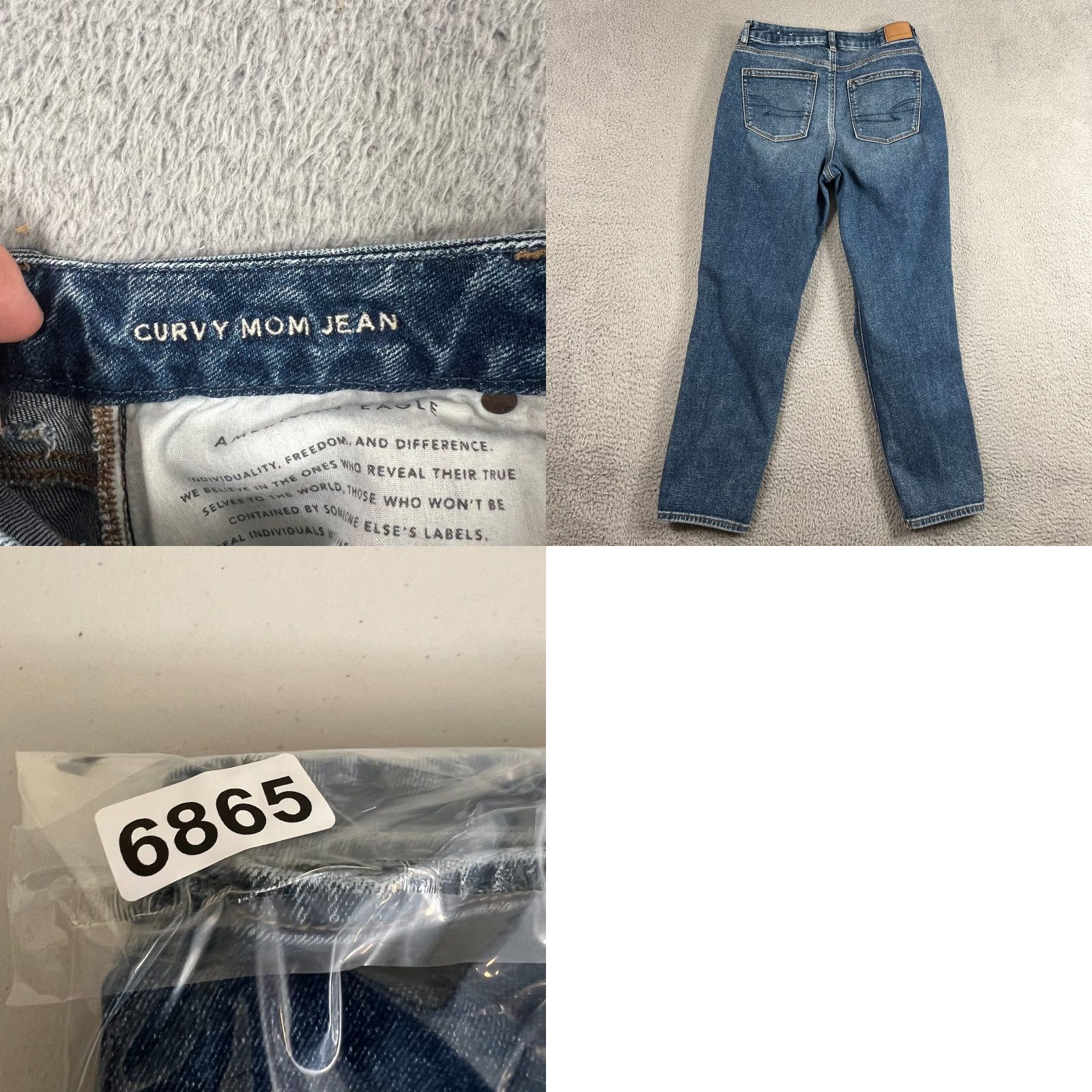 American Eagle Outfitters American Eagle Outfitters Mom Jeans Womens Size 4 High Rise Destroyed Distressed Blue 90s Grunge Size 27" / US 4 / IT 40 - 8 Thumbnail
