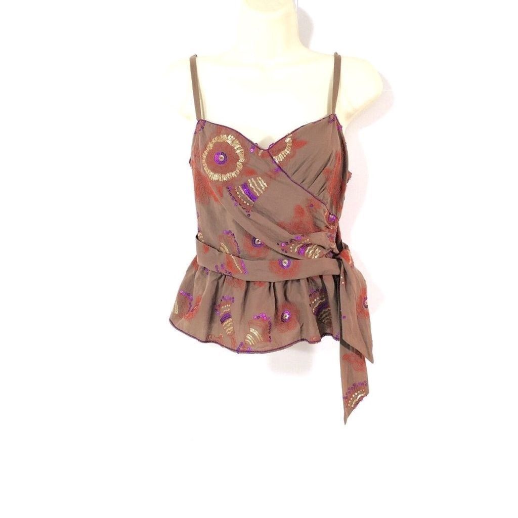 Other Sz L Boho Embroidered Sequin Peplum Top Size L / US 10 / IT 46 - 6 Thumbnail