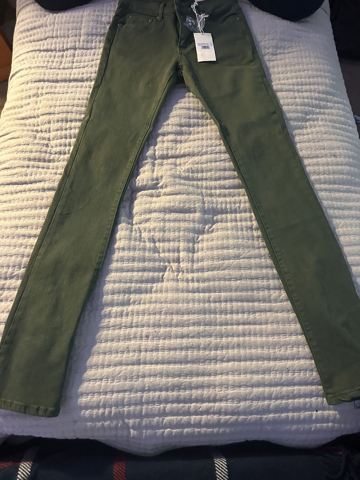 MNML MNML X491 Convertible Skinny Denim - Olive Size US 29 - 1 Thumbnail