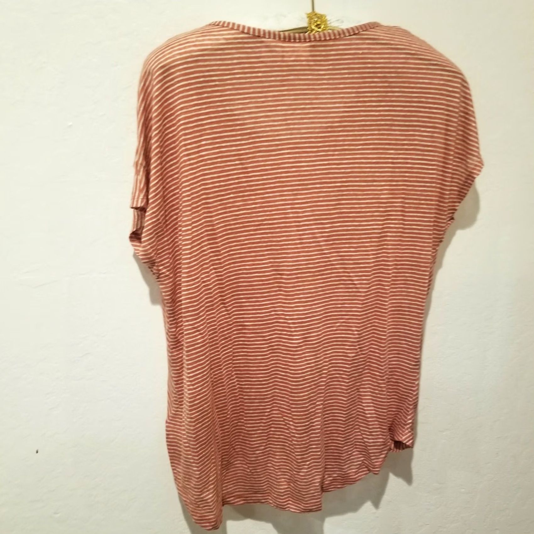Vintage C & C California Womens Casual Lightweight Top Striped Brown White XL Short Sleeve Size XL / US 12-14 / IT 48-50 - 2 Thumbnail