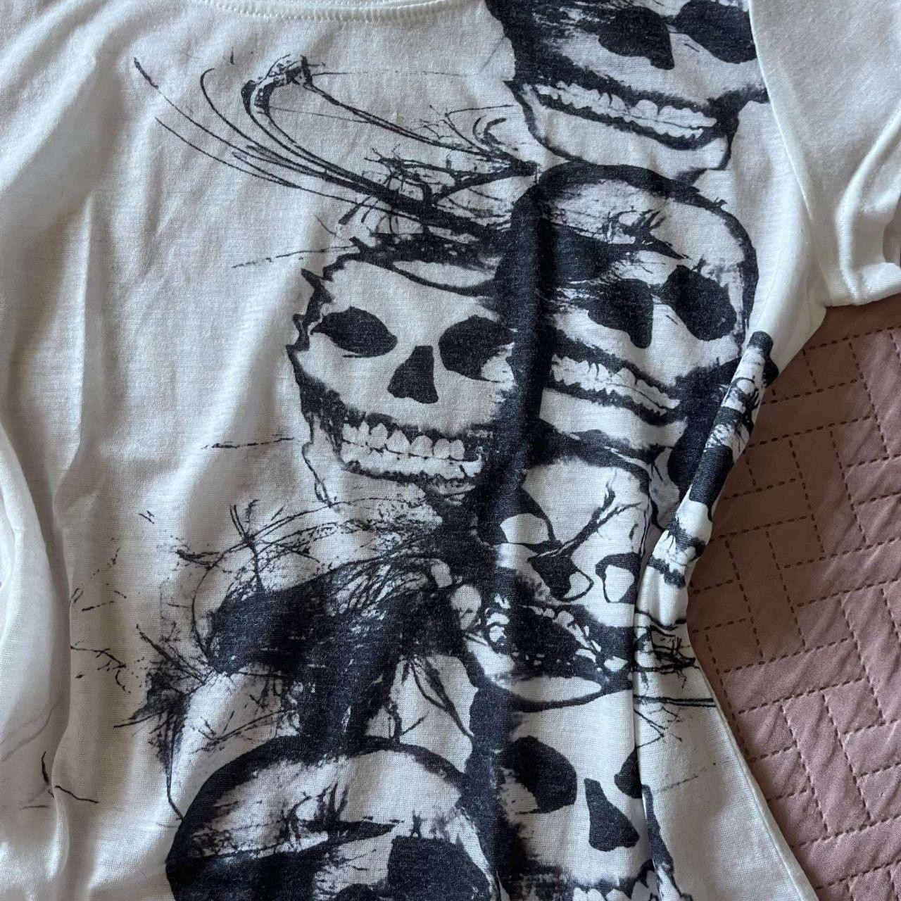 Other Y2K White Skull Translucent Shirt Size M / US 6-8 / IT 42-44 - 3 Thumbnail