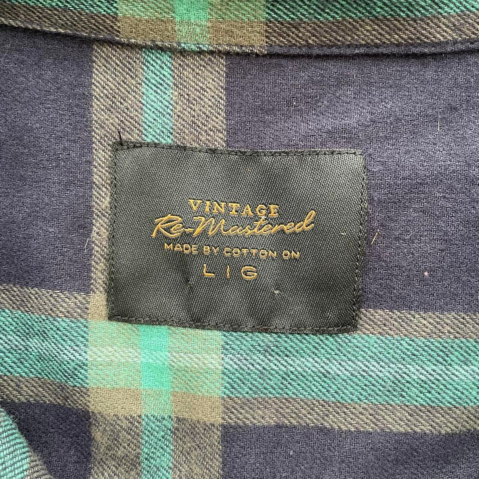 Cotton On Cotton On Vintage Blue and Green Flannel Size US L / EU 52-54 / 3 - 4 Thumbnail