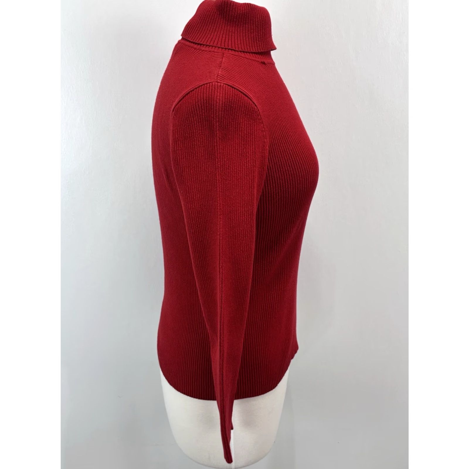 Ralph Lauren VINTAGE Lauren Ralph Lauren Ribbed Turtleneck Sweater Large Red 90s Preppy Womens Size L / US 10 / IT 46 - 4 Thumbnail