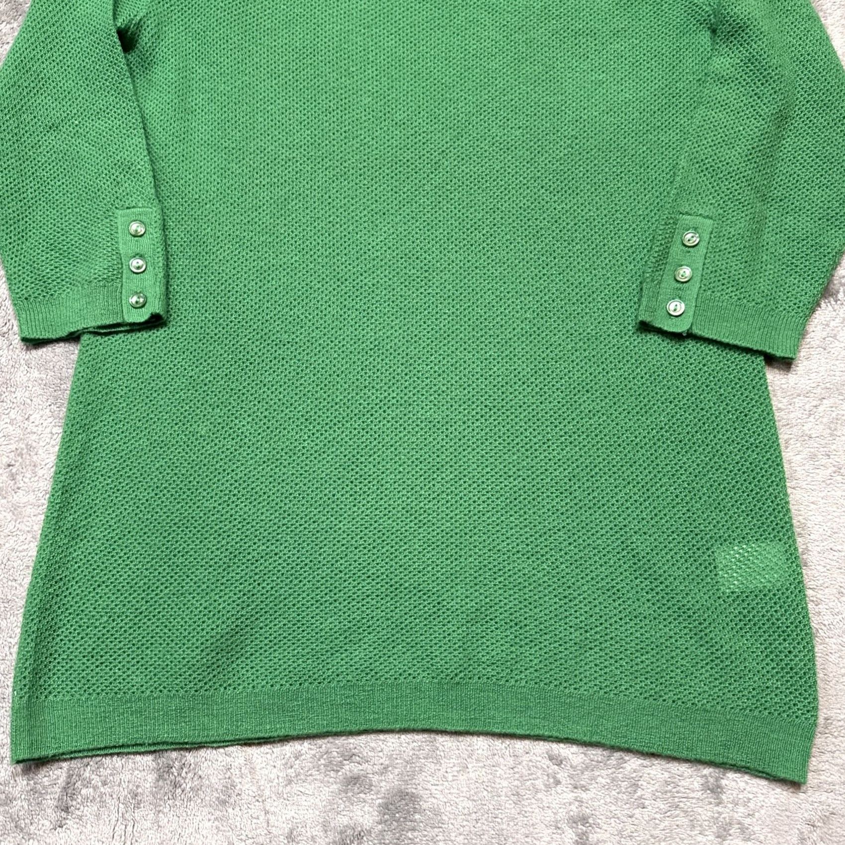 J.Crew J.CREW 100% Cashmere Sweater Women's Medium Green Long Sleeve Crewneck Pullover Regular Lightweight Knit Crew Neck Shirts Sweater Womens Green Medium Size M / US 6-8 / IT 42-44 - 3 Thumbnail