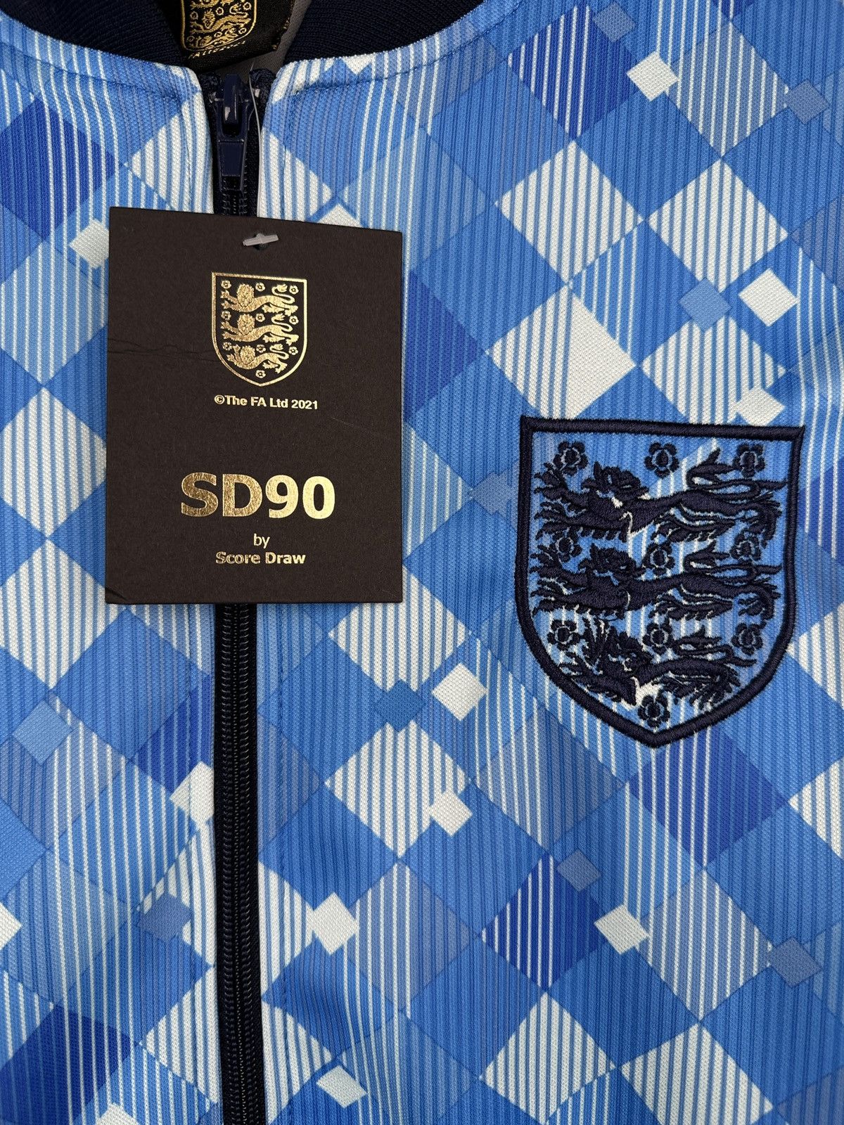 Vintage SCORE DRAW 90 England Retro Track Top Jacket Soccer Size US S / EU 44-46 / 1 - 9 Thumbnail