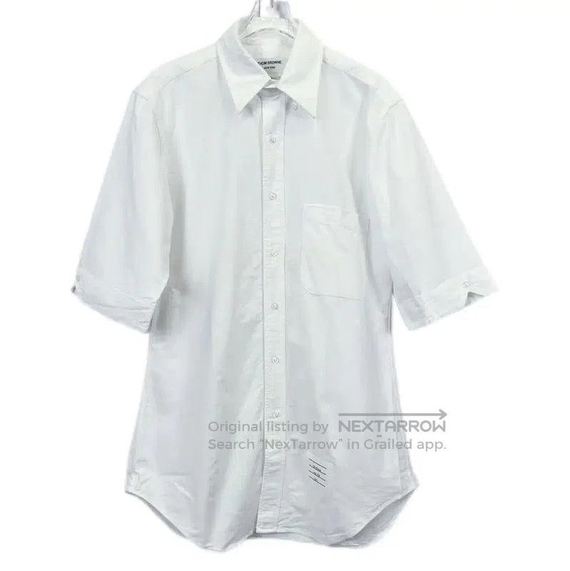 Thom Browne Thom Browne White Cotton Short Sleeve Shirt . Size M / US 6-8 / IT 42-44 - 1 Thumbnail