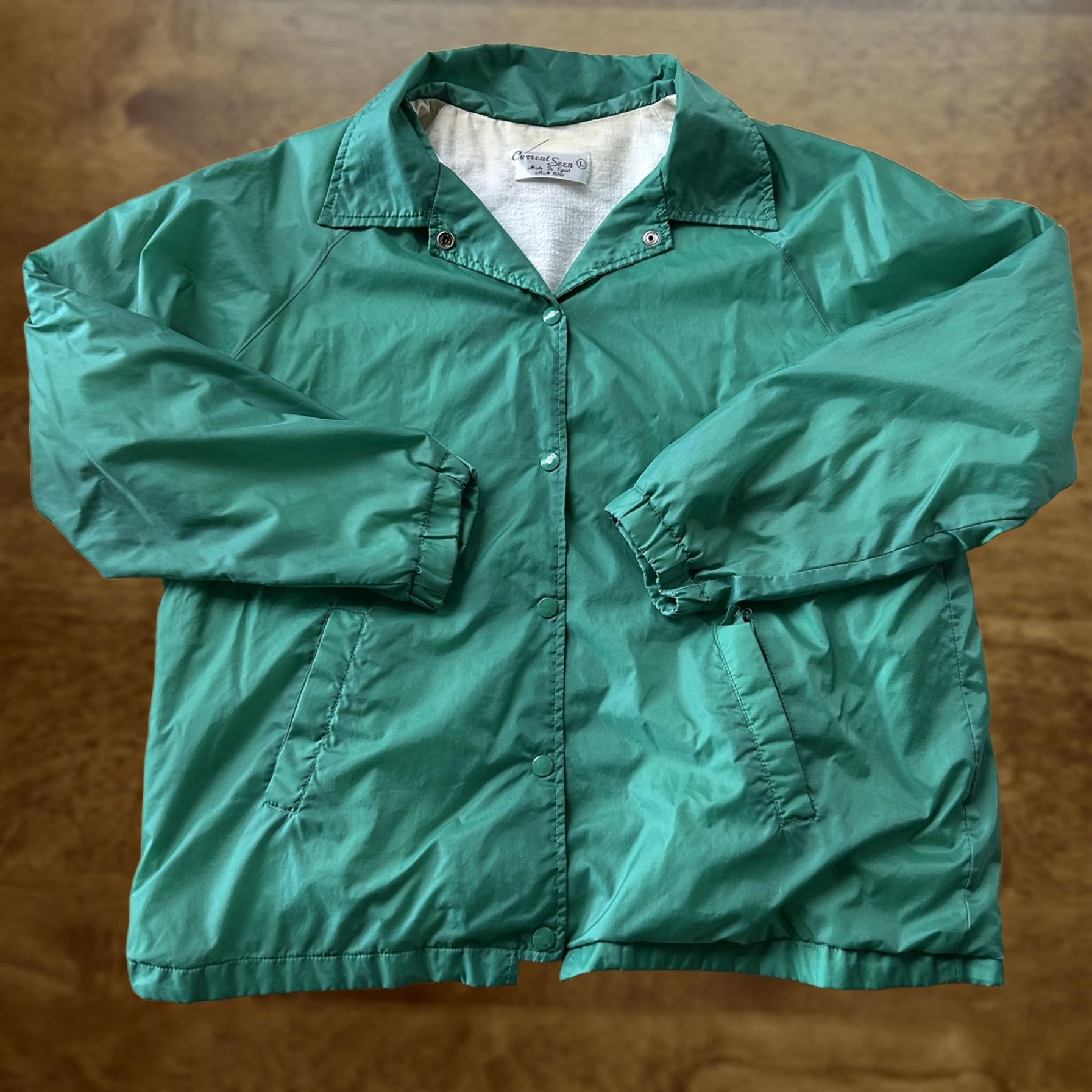 Vintage Current Seen Jacket Mens L Green Windbreaker Lined Lightweight Snap Pocketed Spring Casual Mens Size US L / EU 52-54 / 3 - 1 Thumbnail