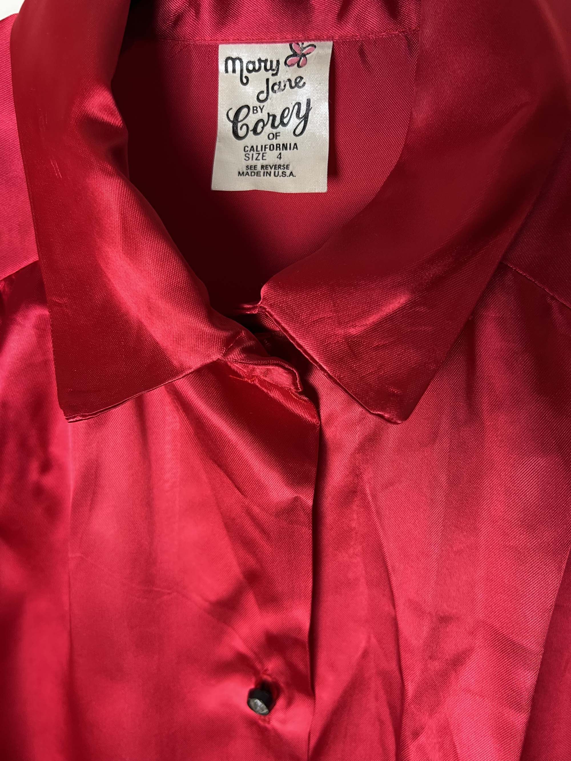 Vintage Vintage 1970's Red Mary Jane by Corey of CA, USA Shirt Dress Size S / US 4 / IT 40 - 8 Thumbnail