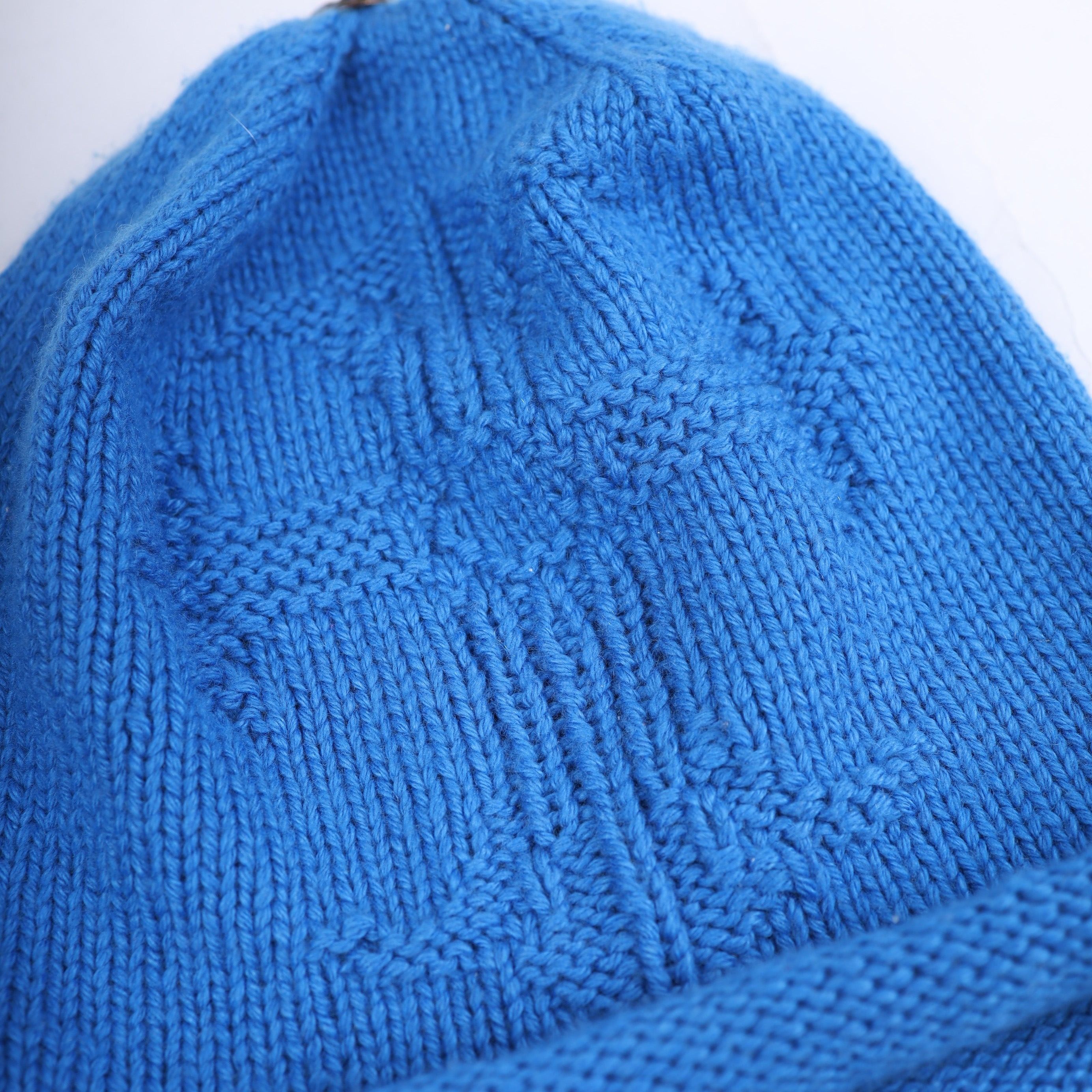 Chrome Hearts BLUE CASHMERE CROSS WEAVE KNIT BEANIE Size ONE SIZE - 3 Thumbnail