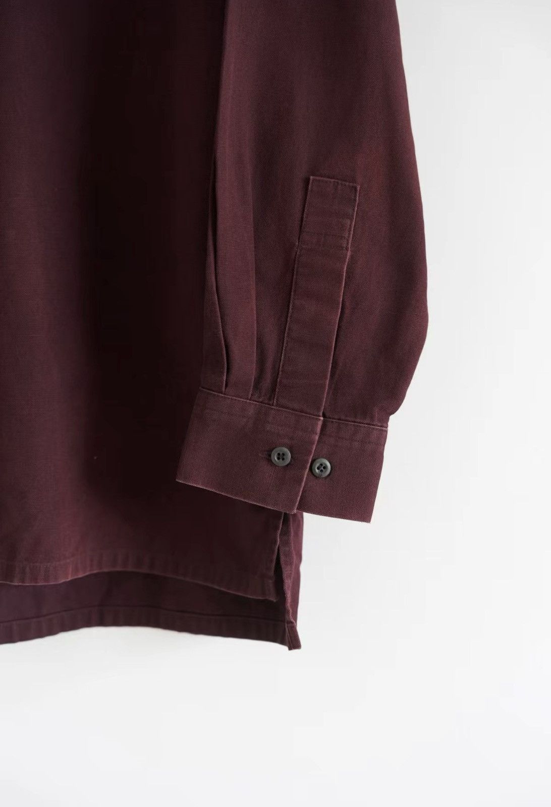 Yohji Yamamoto Yohji Yamamoto 00s Hidden Button Burgundy Shirt J4 Size US M / EU 48-50 / 2 - 4 Thumbnail