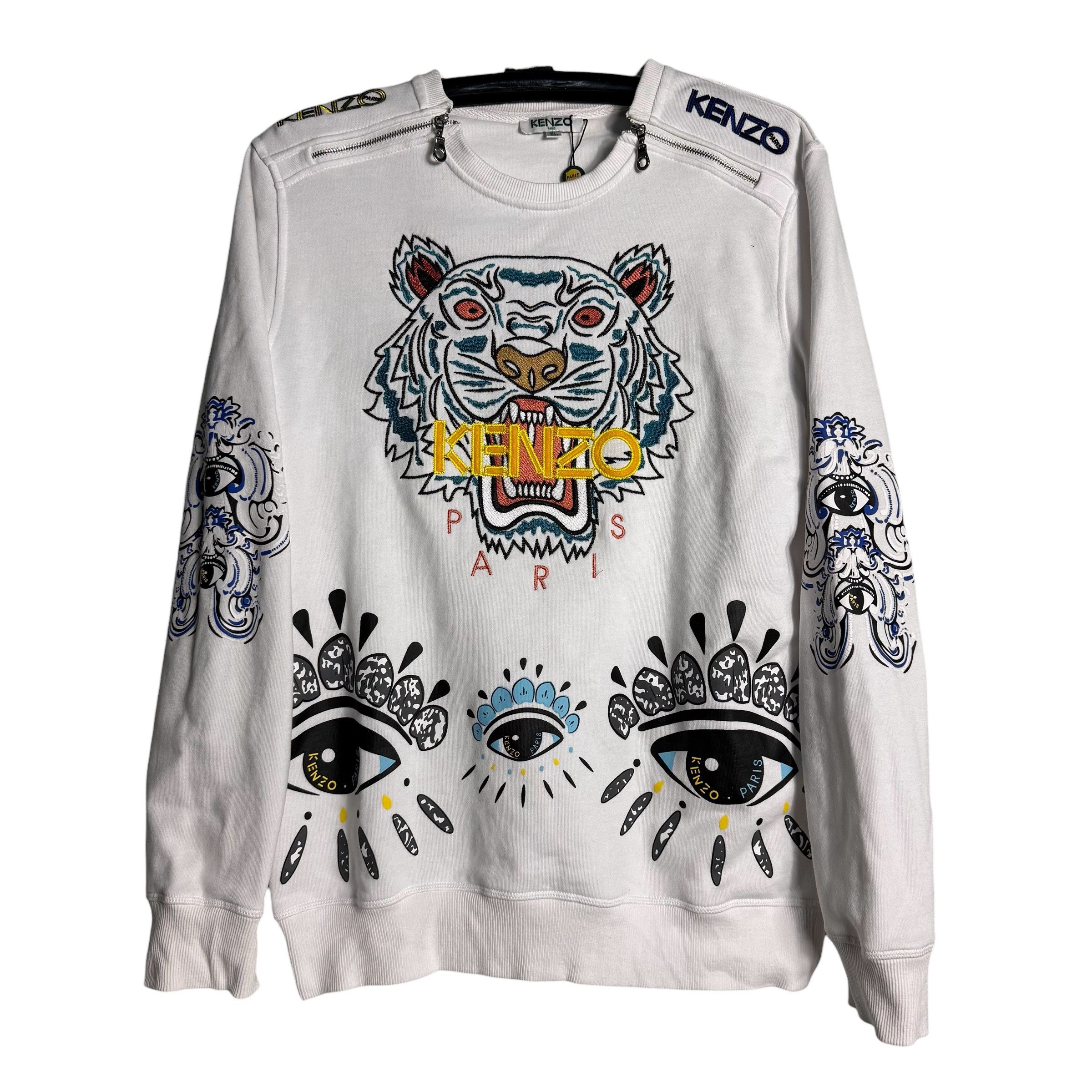 Kenzo 🔥RARE🔥Kenzo Paris Tiger Logo Embroidery Sweatshirt Size US XL / EU 56 / 4 - 1 Thumbnail