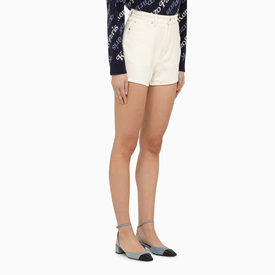 Kenzo o1d2blof0824 Denim Shorts in White Size 25" / US 0 / IT 36 - 3 Thumbnail