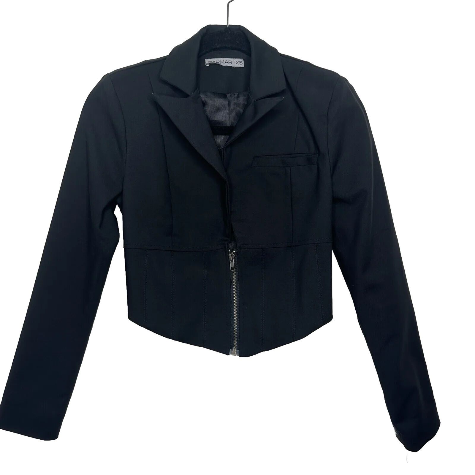 Other CARMAR Black Cropped Vest Jacket Half Zip Breast Pocket XS Size XS / US 0-2 / IT 36-38 - 2 Thumbnail