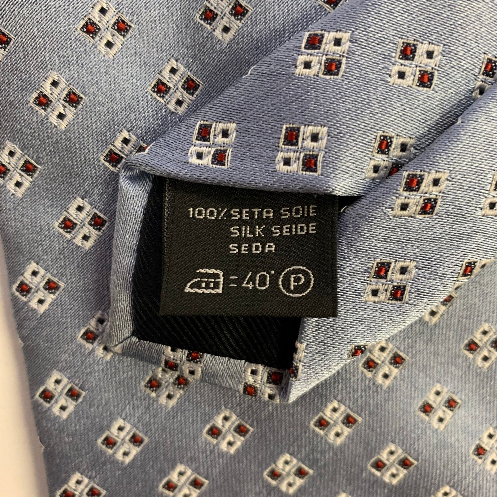Ermenegildo Zegna ERMENEGILDO ZEGNA One Size Light Blue Red Silk Tie Size ONE SIZE - 3 Thumbnail